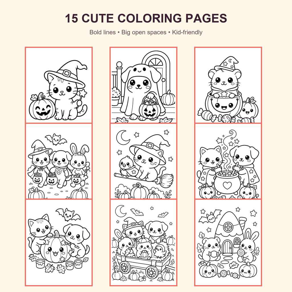 Cozy Spooky Pets Halloween Activity Book – 30 Printable Pages