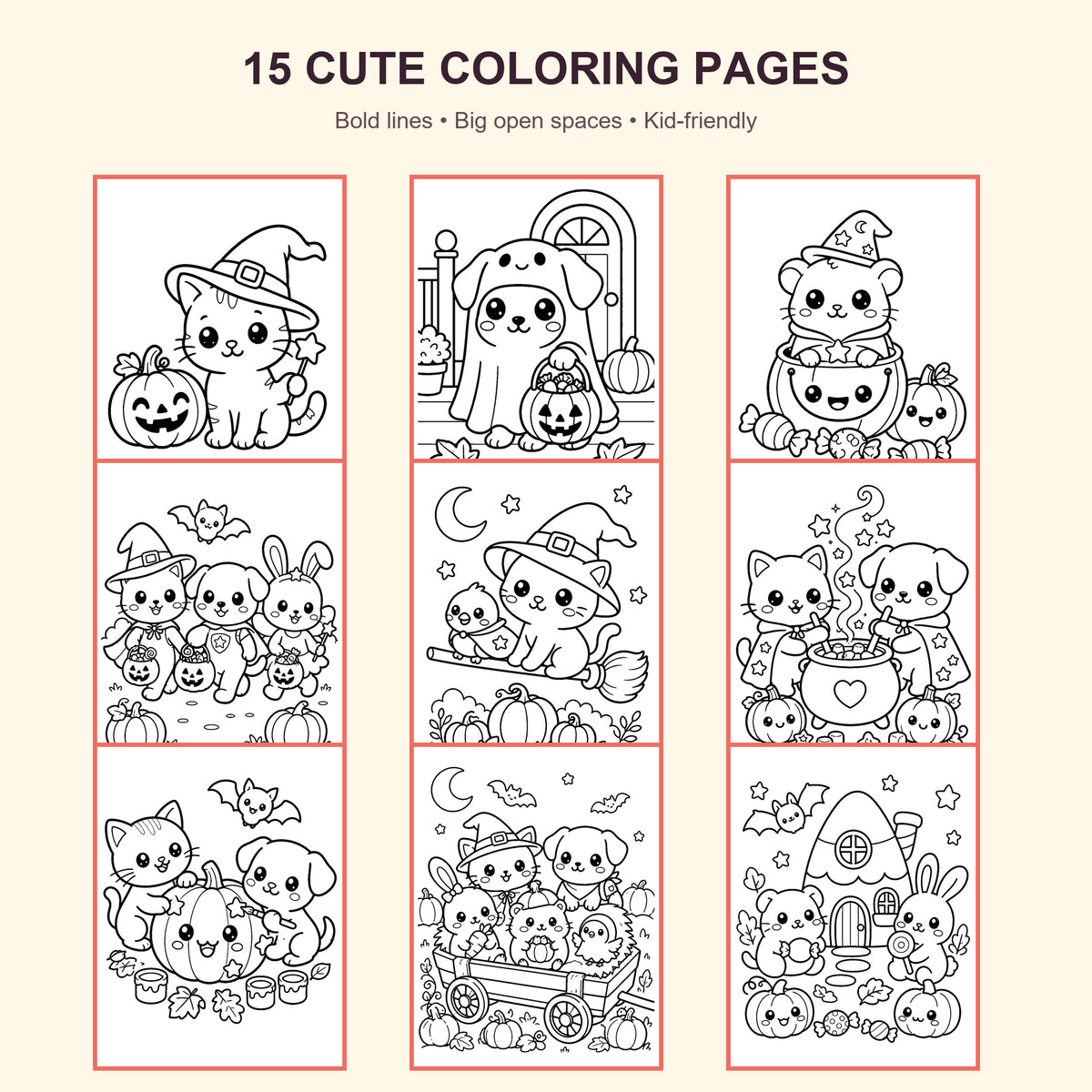 Cozy Spooky Pets Halloween Activity Book – 30 Printable Pages