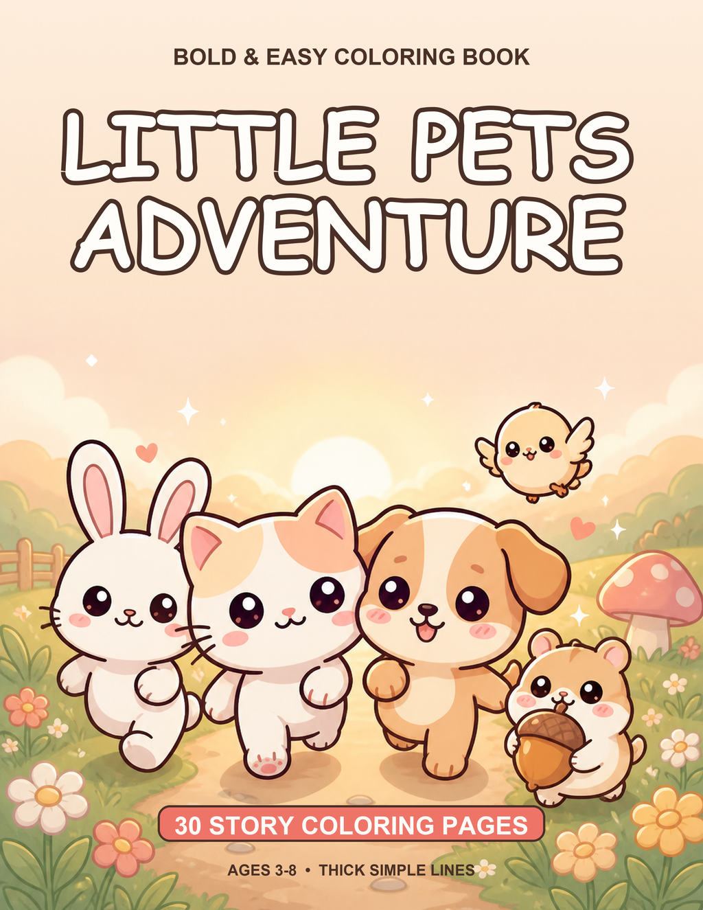 Little Pets Adventure — 30 Bold & Easy Printable Coloring Pages