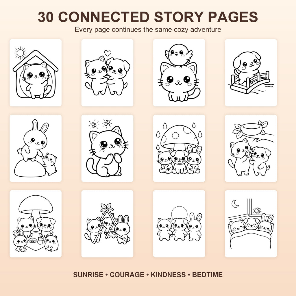 Little Pets Adventure — 30 Bold & Easy Printable Coloring Pages