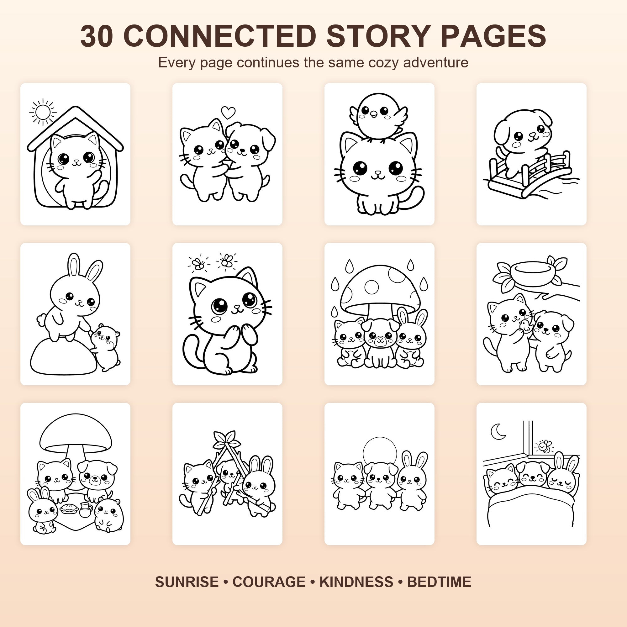 Little Pets Adventure — 30 Bold & Easy Printable Coloring Pages