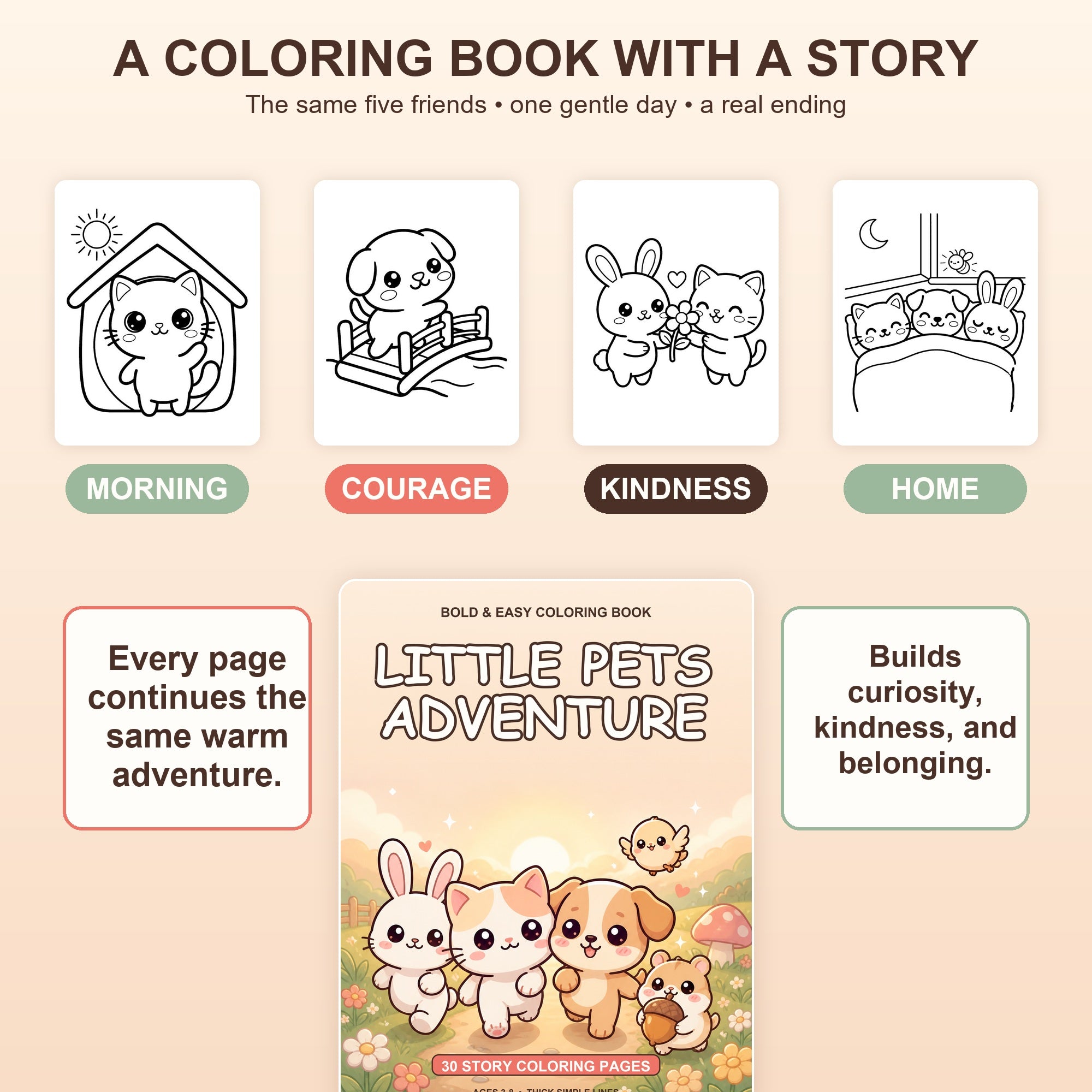 Little Pets Adventure — 30 Bold & Easy Printable Coloring Pages