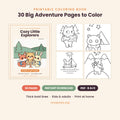 Cozy Little Explorers printable coloring book — 30 big adventure pages to color