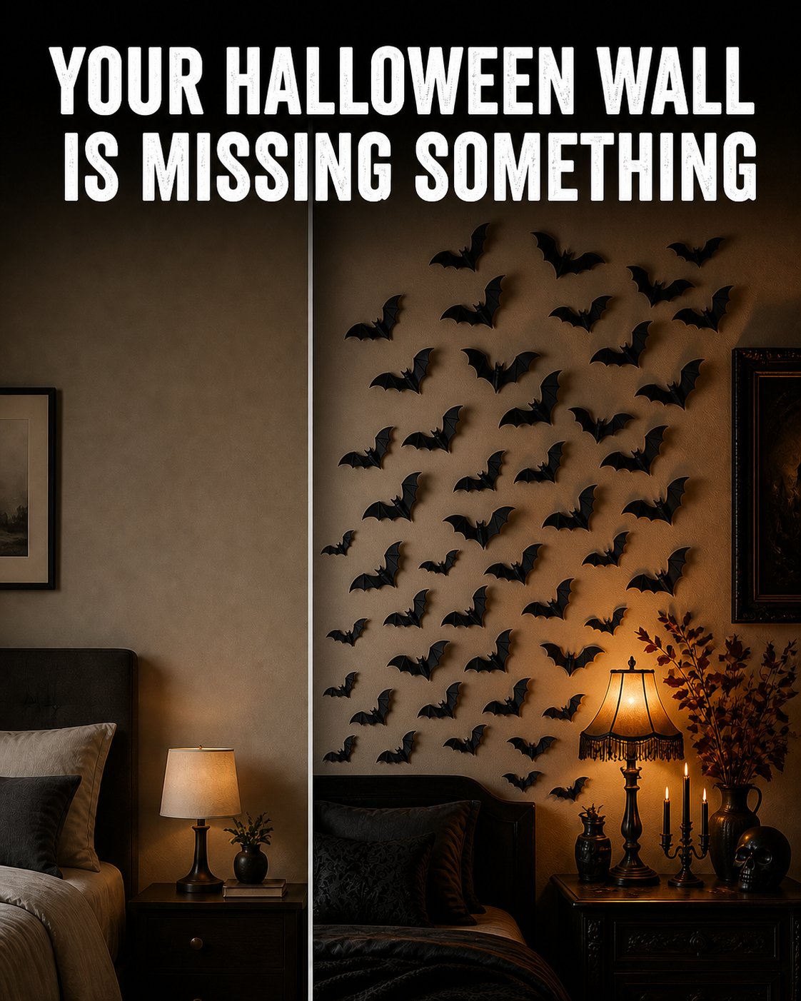 Glowing Bat Swarm — 3D Halloween Wall Lights