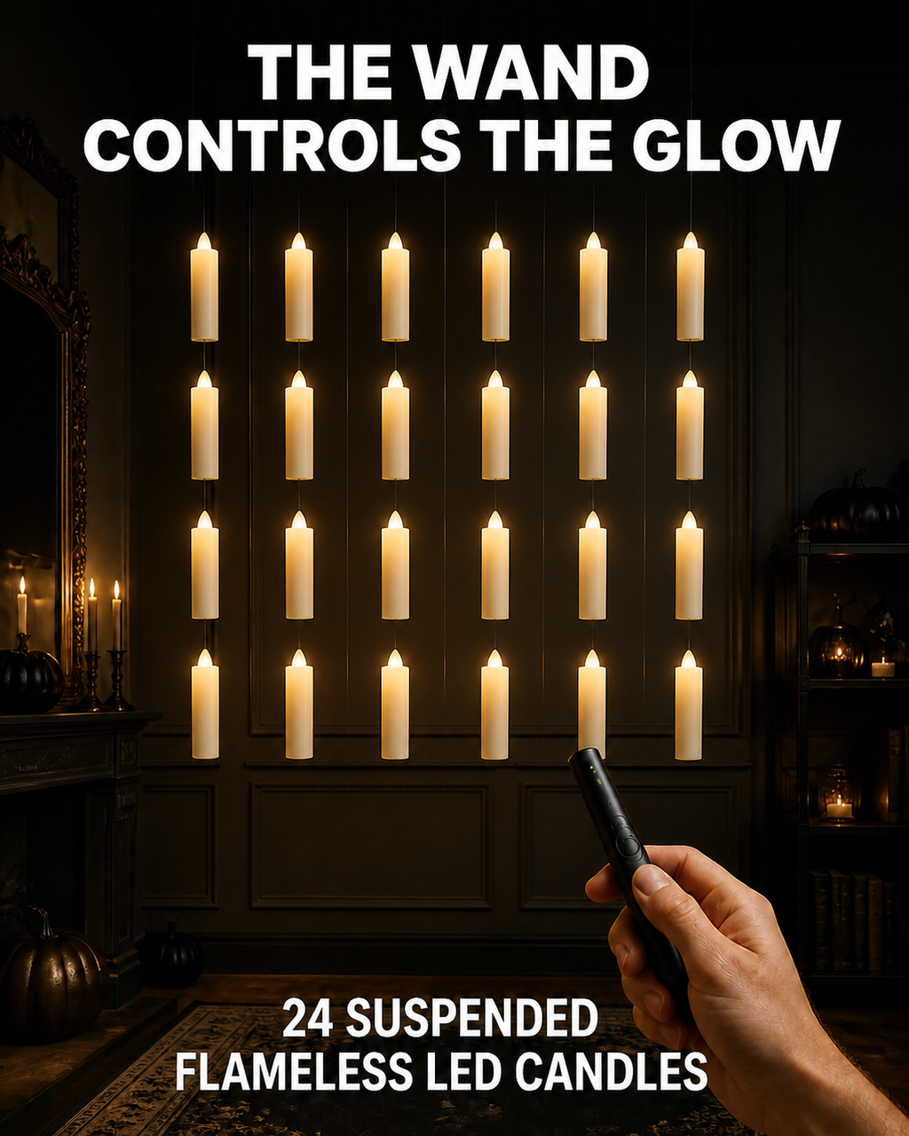 Floating Magic Candles + Wand — 24-Piece Set