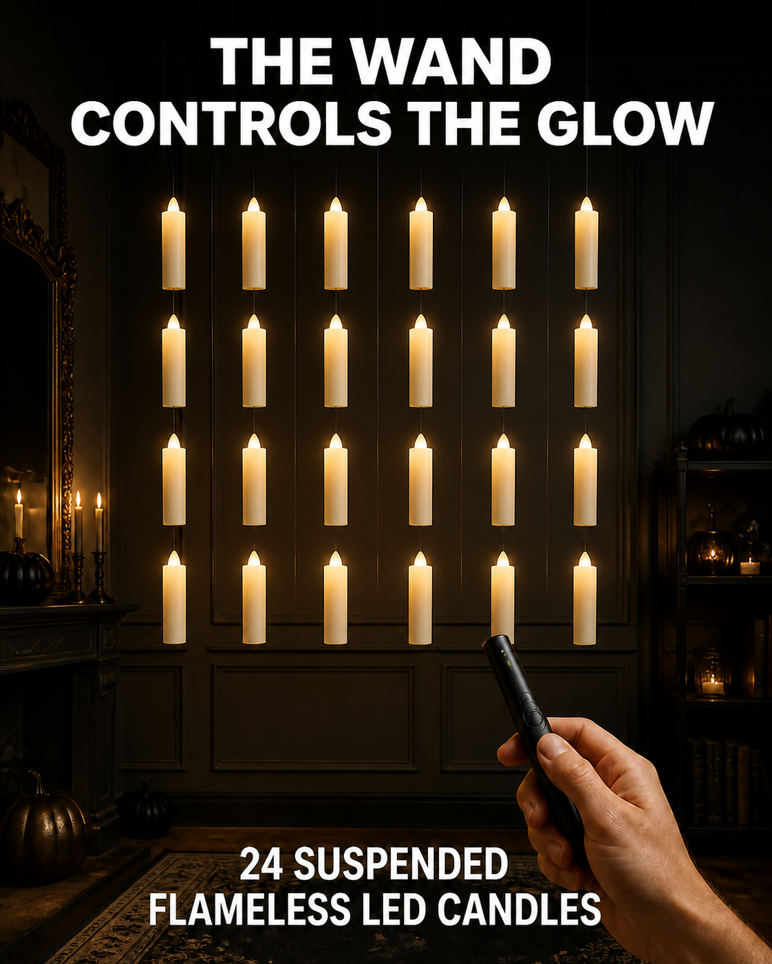 Floating Magic Candles + Wand — 24-Piece Set